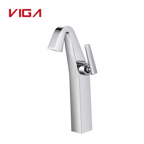 Single Lever High Basin Mixer Brass Bathroom Sink Faucet Chrome Plated Bar Faucet