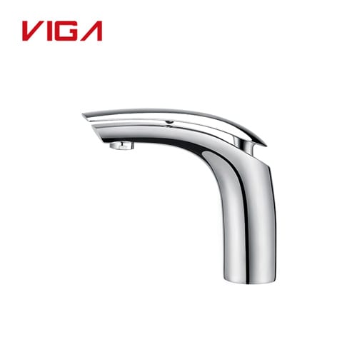 Grifo monomando para lavabo de baño, mezclador monomando para lavabo, blanco y cromado