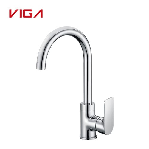 Single Lever Kitchen Faucet Brass Kitchen Mixer  Polished Chrome Kitchen Tap