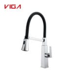 Brass Pull-down Kitchen Faucet Silicone Kitchen Sink Faucet
