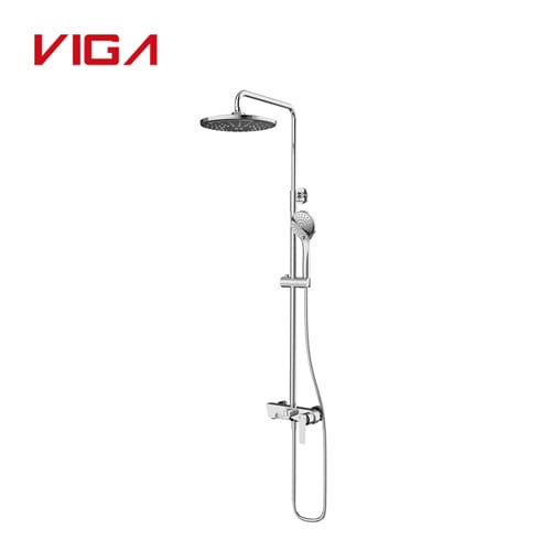 Chrome Shower Fixtures with Round Shower Head