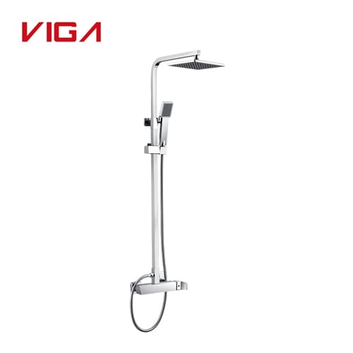 Chrome Brass Shower Set Square Shower Head