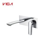 Chrome Brass Concealed Wall Mount Sink Faucet