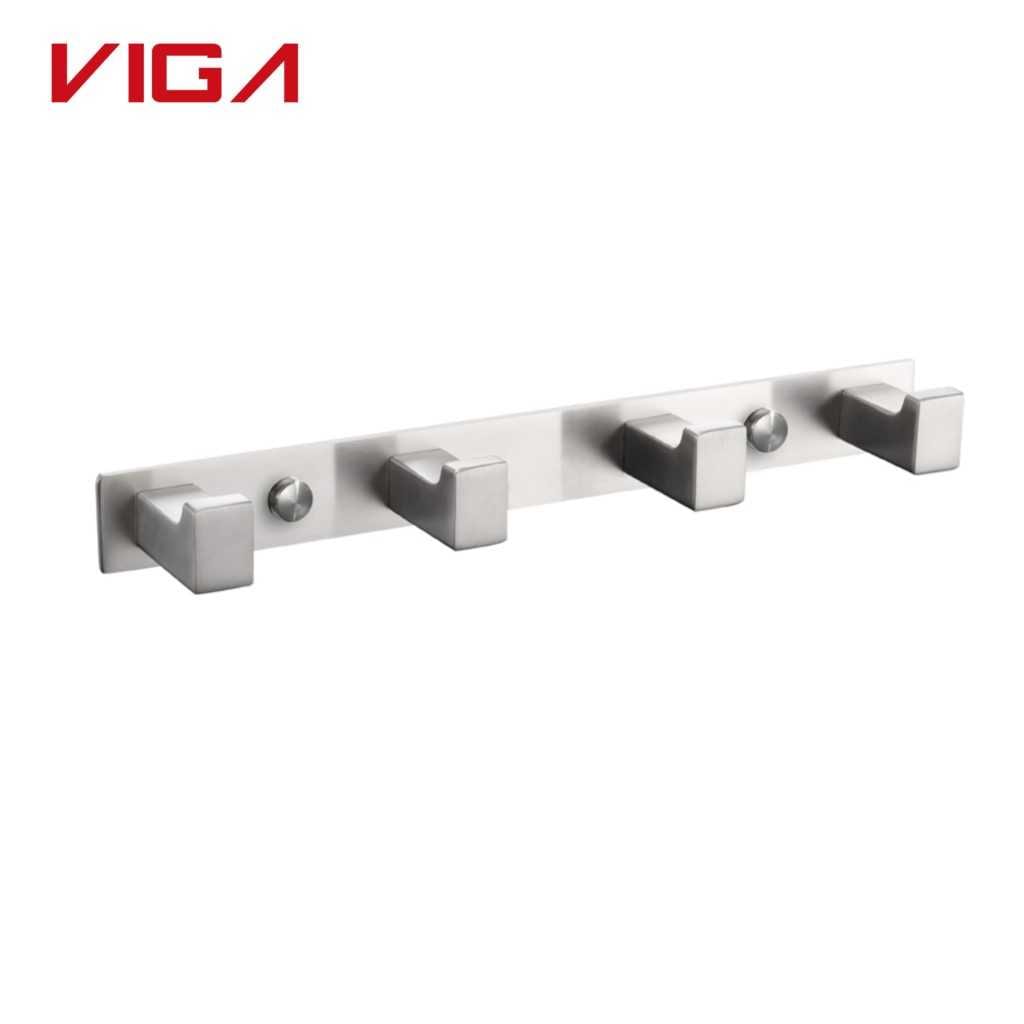 Stainless steel 4 robe hooks for bed room and bathroom