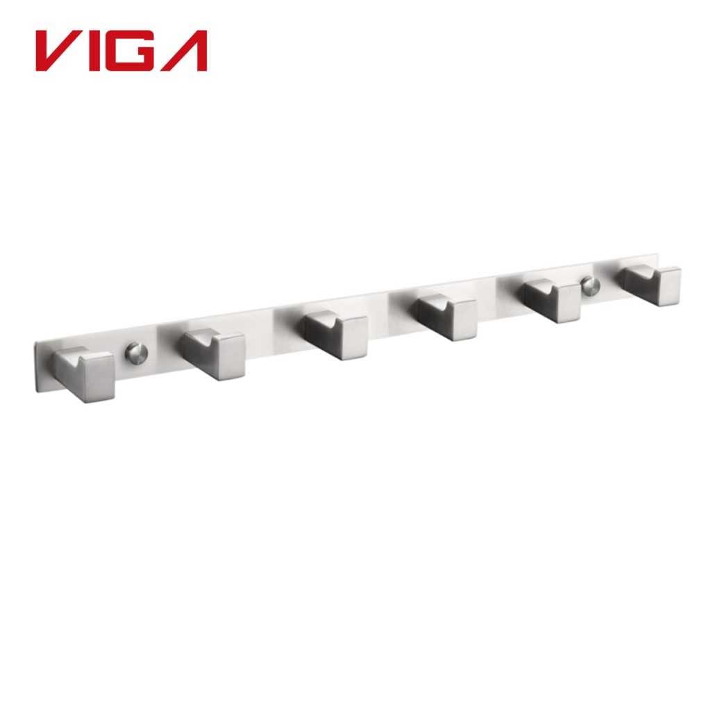 Montaggio a parete in acciaio inossidabile 6 ganci per accappatoi, Bathroom Accessories Factory