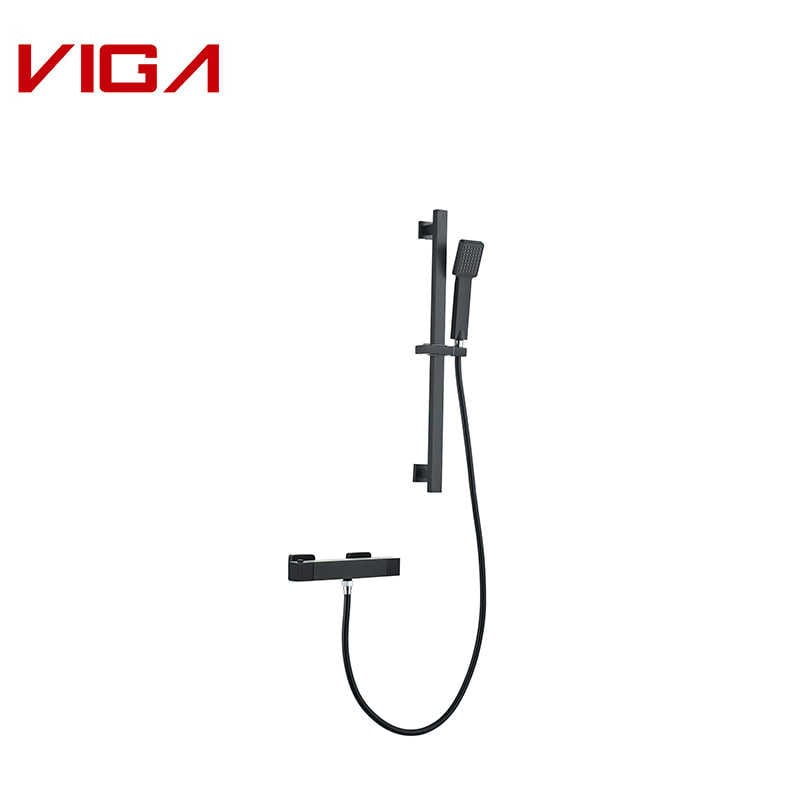 Matte Black Thermostatic Shower Set Manufacturers In China