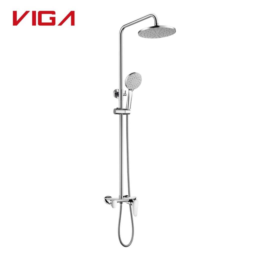 High Quality Shower Column Set with Round Shower Head In Chrome