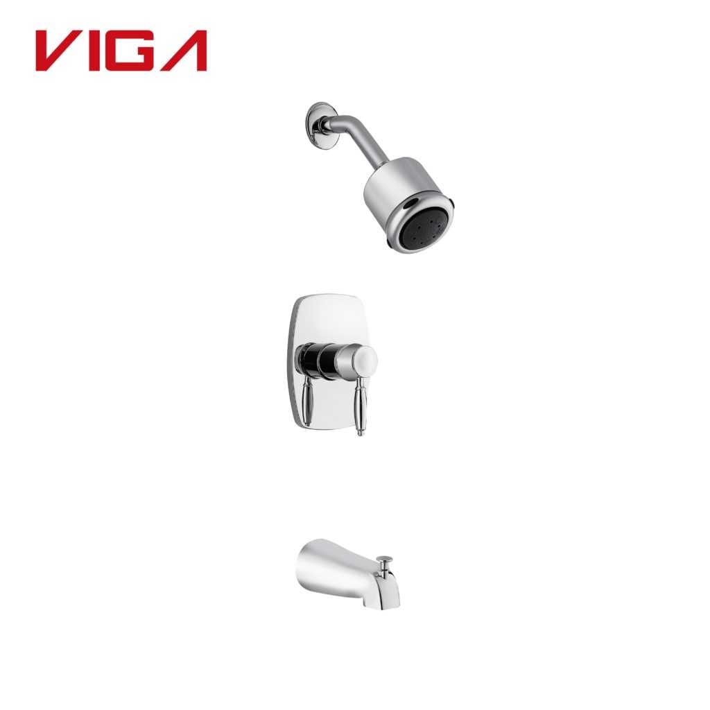 VIGA Concealed Shower Mixer With Bath Spout, Pressurized Bath Shower Valve