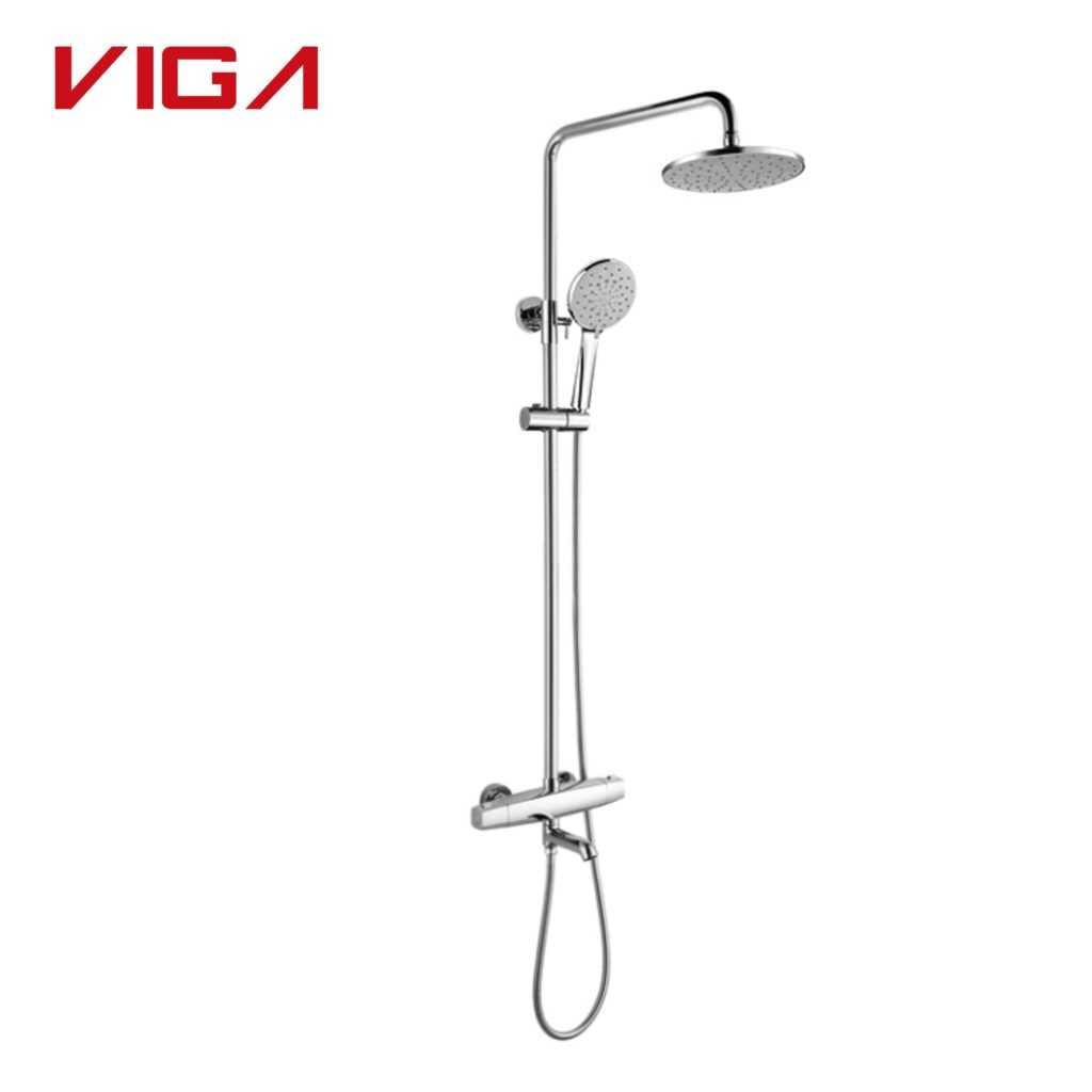 Concealed thermostatic Shower Column Set, 鍍鉻