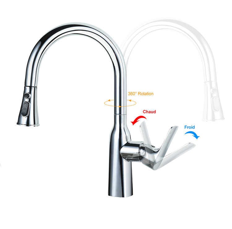 Kitchen Mixer, Kitchen Water Tap, Pull-down Kitchen Sink Faucet, VIGA Faucet - Pull Down Kitchen Faucet - 6