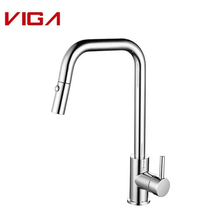 Single Hole Kitchen Faucet With Pull Out Spray Supplier Viga Faucet