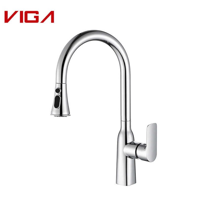 VIGA Faucet, Kitchen Mixer, Kitchen Sink Faucet, Kitchen Sink Faucet Tap with Pull-out Sprayer