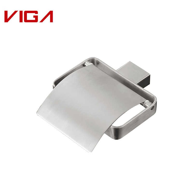 الفولاذ المقاوم للصدأ 304 Toilet Paper Holder With Cover In Brushed Finished