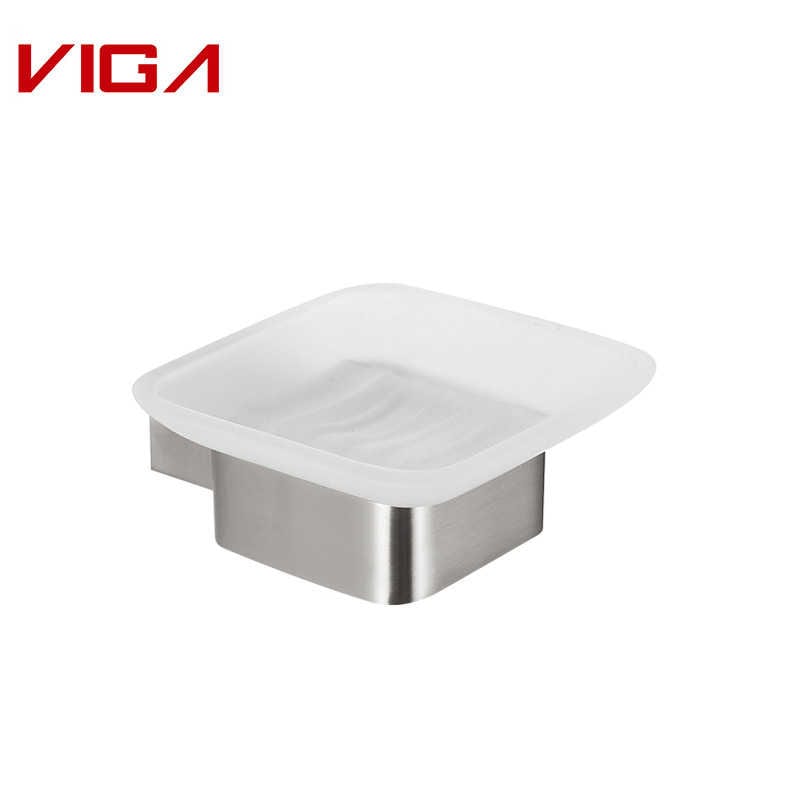 Acciaio inossidabile di alta qualità 304 Glass Soap Dish Holder Modern Design Bathroom accessories In Brushed Finished