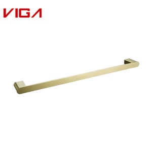 Stainless Steel 304 Single Towel Bar, Brushed Gold