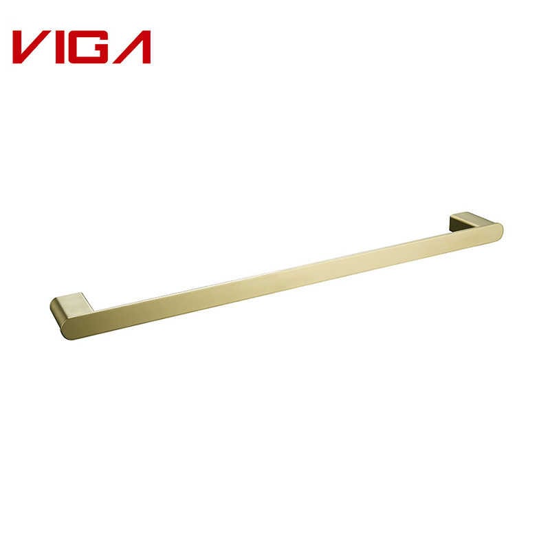 Stainless Steel 304 Single Towel Bar, Brushed Gold