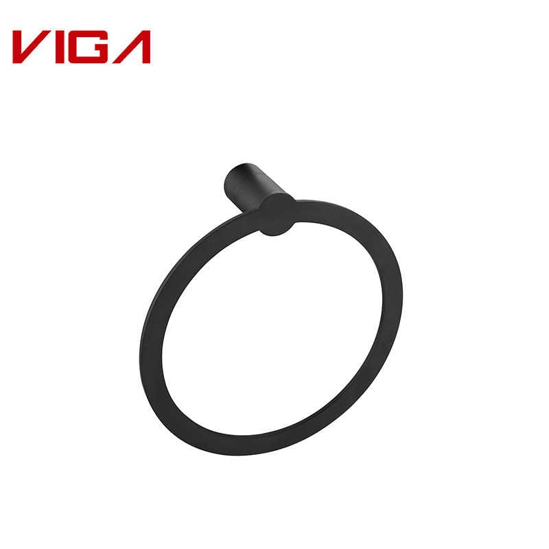 Wall Mounted Black Towel Ring