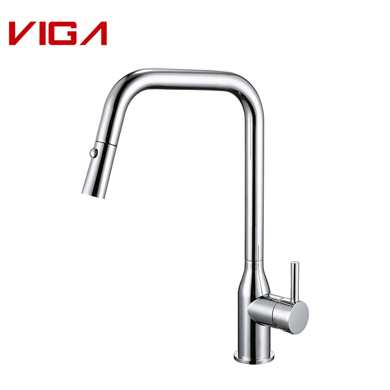 Single Lever Kitchen Faucet With Pull Out Spray Supplier