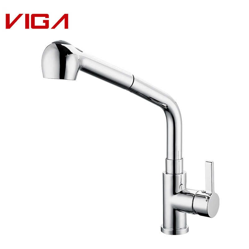 VIGA FAUCET, Μίξερ κουζίνας, Βρύση νερού κουζίνας, Πτυσσόμενη βρύση νεροχύτη κουζίνας, Επιχρωμιωμένο