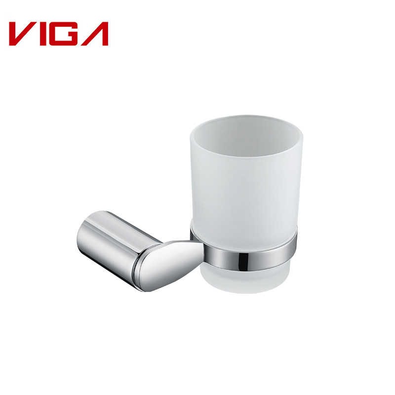 VIGA FAUCET, Wall Mounted Single Tumbler Holder, Brass, Chrome Plated