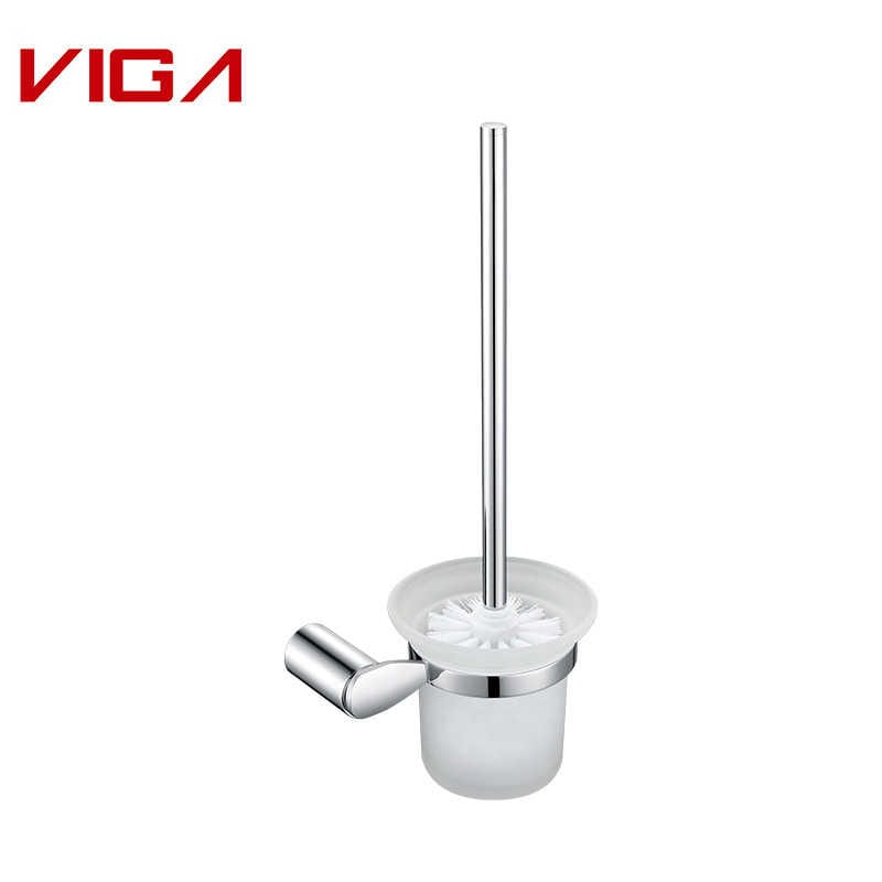 VIGA FAUCET, Toilet Brush Holder, Geelkoper, Verchroomd