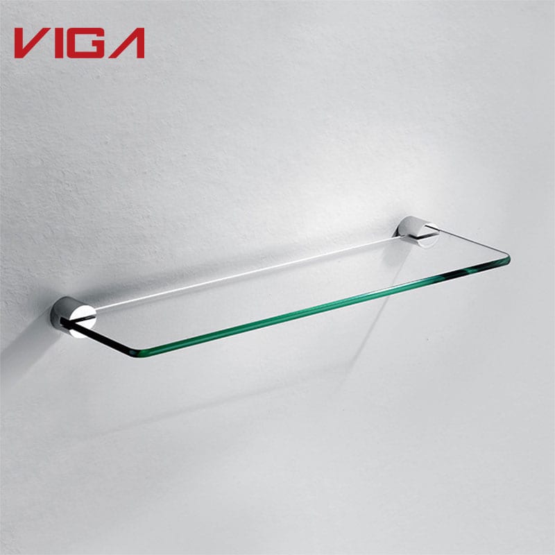 ROBINET VIGA, Étagère de salle de bain, Étagère en verre monocouche