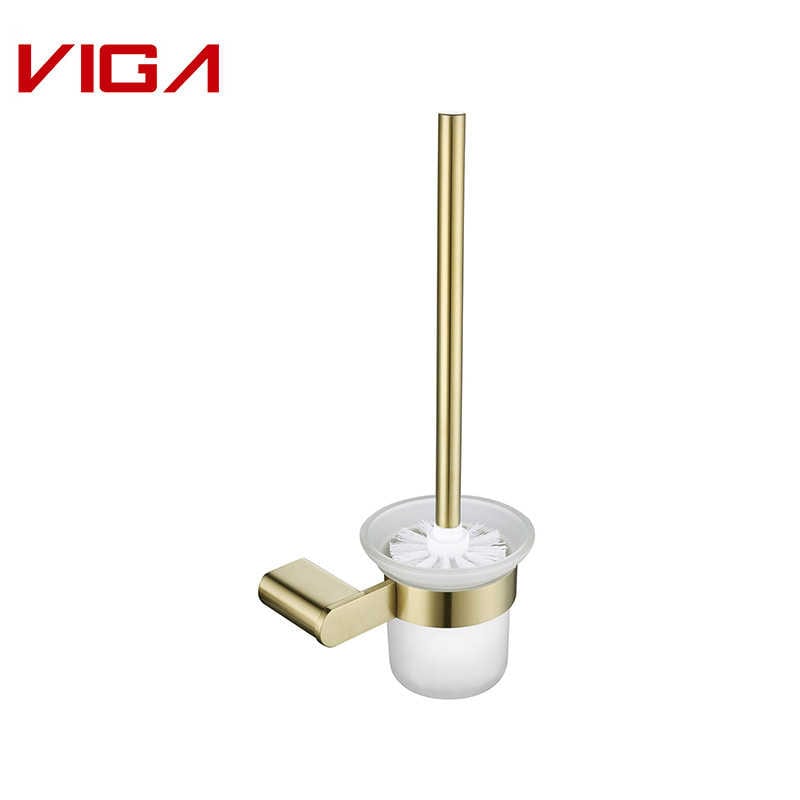 Wall Mounted Brushed Gold Toilet Brush Holder