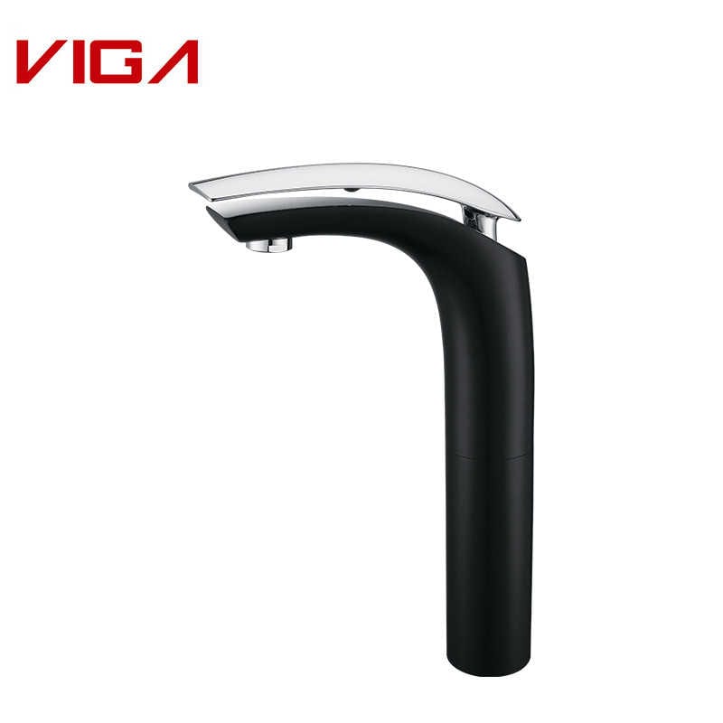 VIGA FAUCET, Single Handle Basin Mixer, Bathroom Sink Faucet, Basin Tap, Brass, Black and Chrome