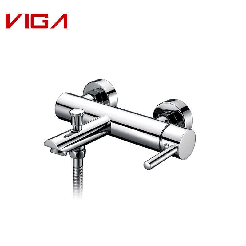 VIGA FAUCET, Concealed Bath Mixer, Wall-mounted Bath Shower Mixer, Tembaga, Chrome Plated