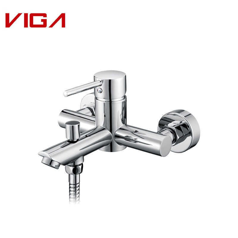 VIGA FAUCET, Concealed Bath Shower Mixer, Wall-mounted Bath Mixer, Messing, Chrome Plated