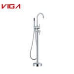Brass Free Standing Bath and Shower Faucet With Hand Shower In Chrome Plated