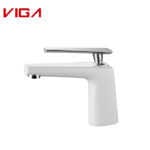 Single Handle Brass White and Chrome Wash Faucet Factory