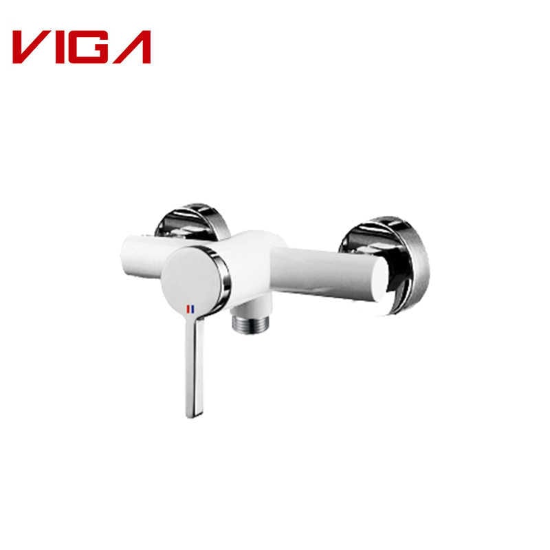 ROBINET VIGA, Concealed Shower Mixer, Mitigeur de douche mural, Laiton, Chrome et blanc