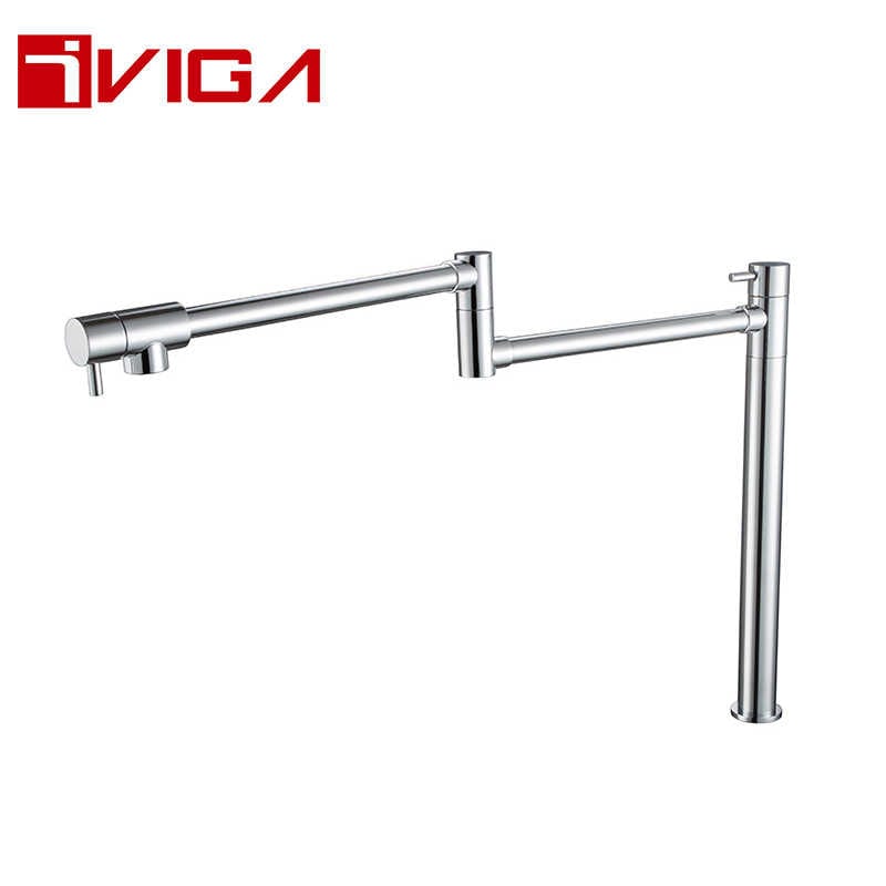 VIGA FAUCET Hot And Cold Pot Filler Faucet, Panghalo sa Kusina, Chrome Plated