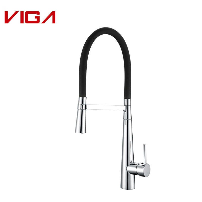 Kitchen Mixer, Kitchen Water Tap, Pull-out Kitchen Sink Faucet, Brass, Black and Chrome
