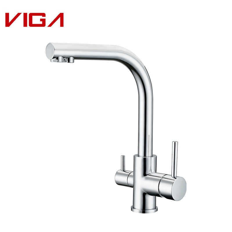 VIGA FAUCET, Kitchen Mixer with Filter, Brass, Chrome Plated