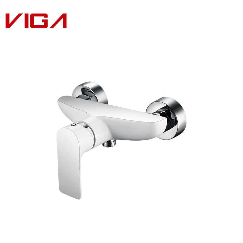 VIGA FAUCET, Máy trộn vòi hoa sen giấu kín, Máy trộn vòi hoa sen treo tường, Thau, Chrome và trắng