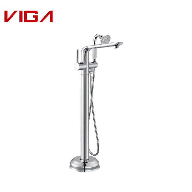 Faucet VIGA, Floor Mounted Bathtub Mixer. Floor Standing Bath Mixer, Pràis, Chrome air a phlugadh