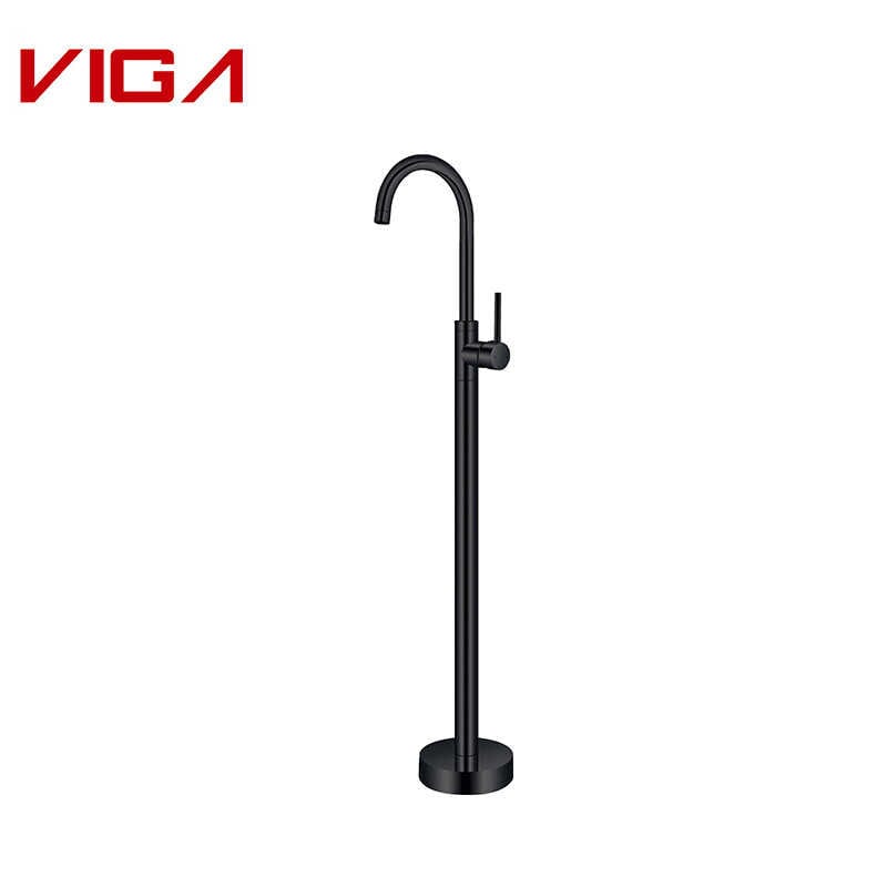 Black Cylinder Freestanding Bath Spout Shower Faucet Mixer Tap