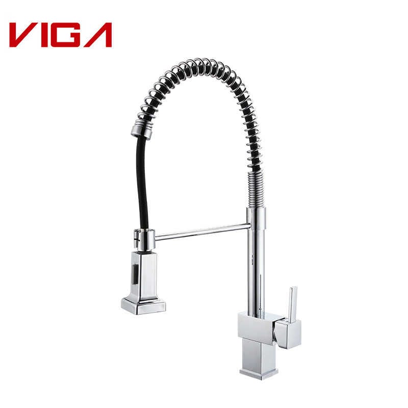 VIGA Faucet, Kitchen Mixer, Brass Kitchen Faucet with SUS304 Spring Pull-out Hose