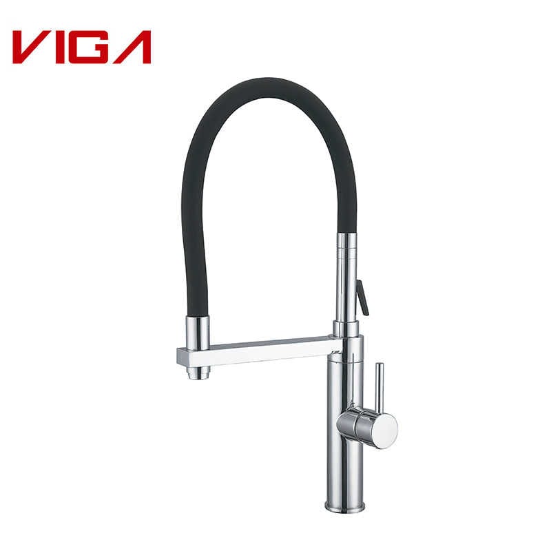 ВИГА Смеситель, Кухонный смеситель, Кухонный водопроводный кран, Kitchen Sink Faucet, Латунь, Хромированный