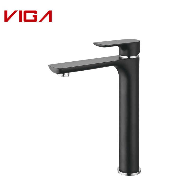 VIGA Faucet, Mixer tal-kċina, Vit tal-Ilma tal-Kċina, Faucet tas-sink tal-kċina, Ram, Matte Iswed