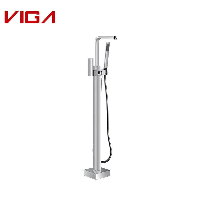 Floor Mounted Bathtub Mixer. Floor Standing Bath Mixer, Mosiądz, Chromowane