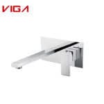 VIGA Concealed Shower Mixer, Wall-mounted Shower Mixer, Brass, Chrome Plated