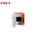 VIGA Embedded Box Shower Mixer, Concealed Shower Mixer, Wall-mounted Shower Mixer, Brass, Chrome Plated