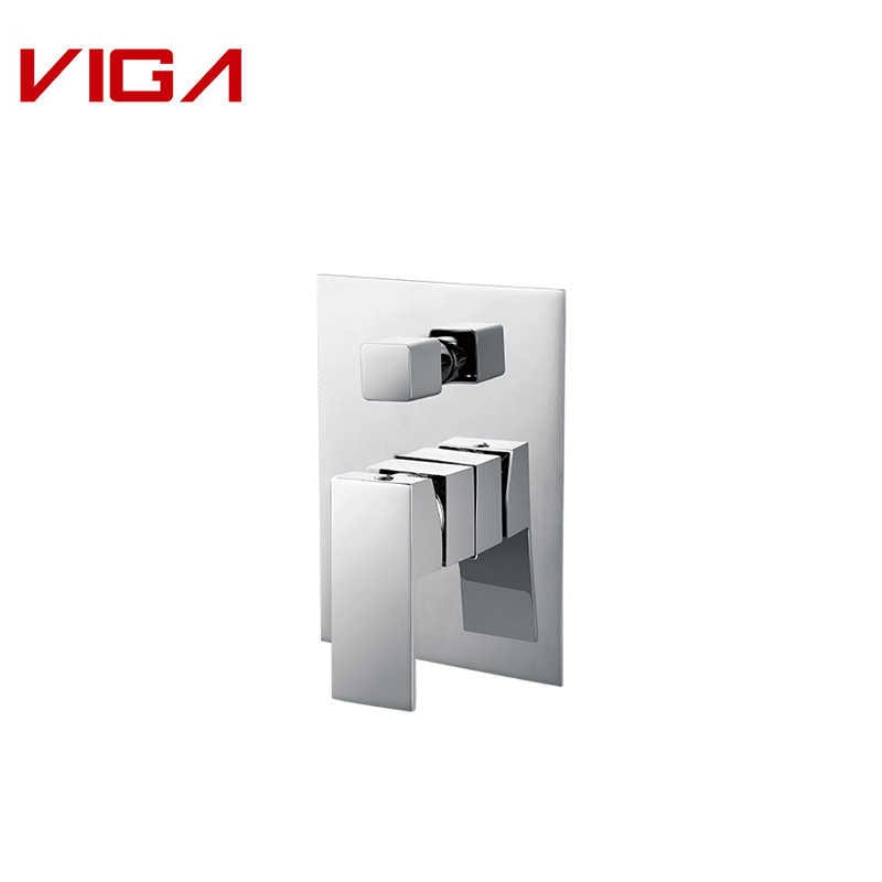 VIGA Concealed Shower Mixer, Wall-mounted Shower Mixer, Messing, Forkrommet