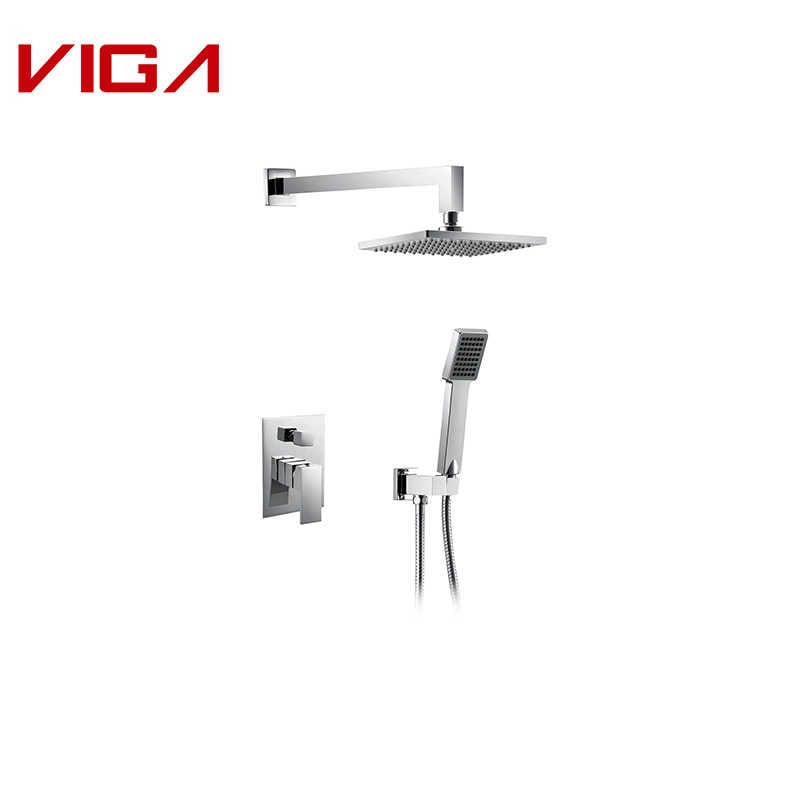 Concealed Shower Mixer, Wall-mounted Shower Mixer, Brass, Chrome Plated