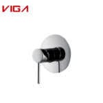 VIGA Concealed Shower Mixer, Single Handle Single Function Brass Round Cover, Chrome Plated