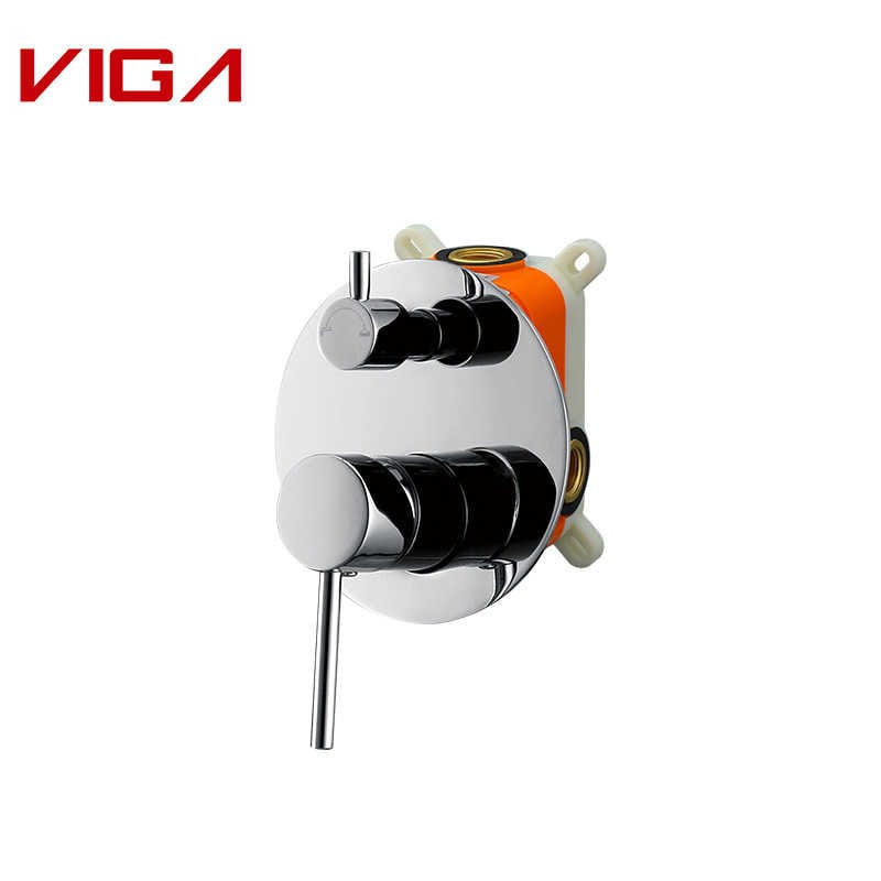 VIGA Concealed Shower Mixer, Wall-mounted Shower Mixer, 铬合金