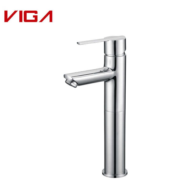 High Basin Mixer, Single Lever Bathroom Sink Faucet, Լողավազանի ծորակ, Քրոմապատ